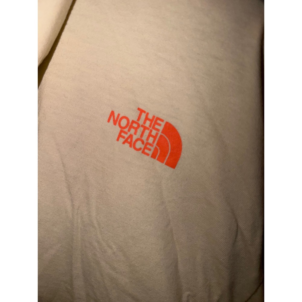 The North Face Mens Large Cream Multi Color Logo Long Sleeve Hooded T-Shirt L - Picture 4 of 5